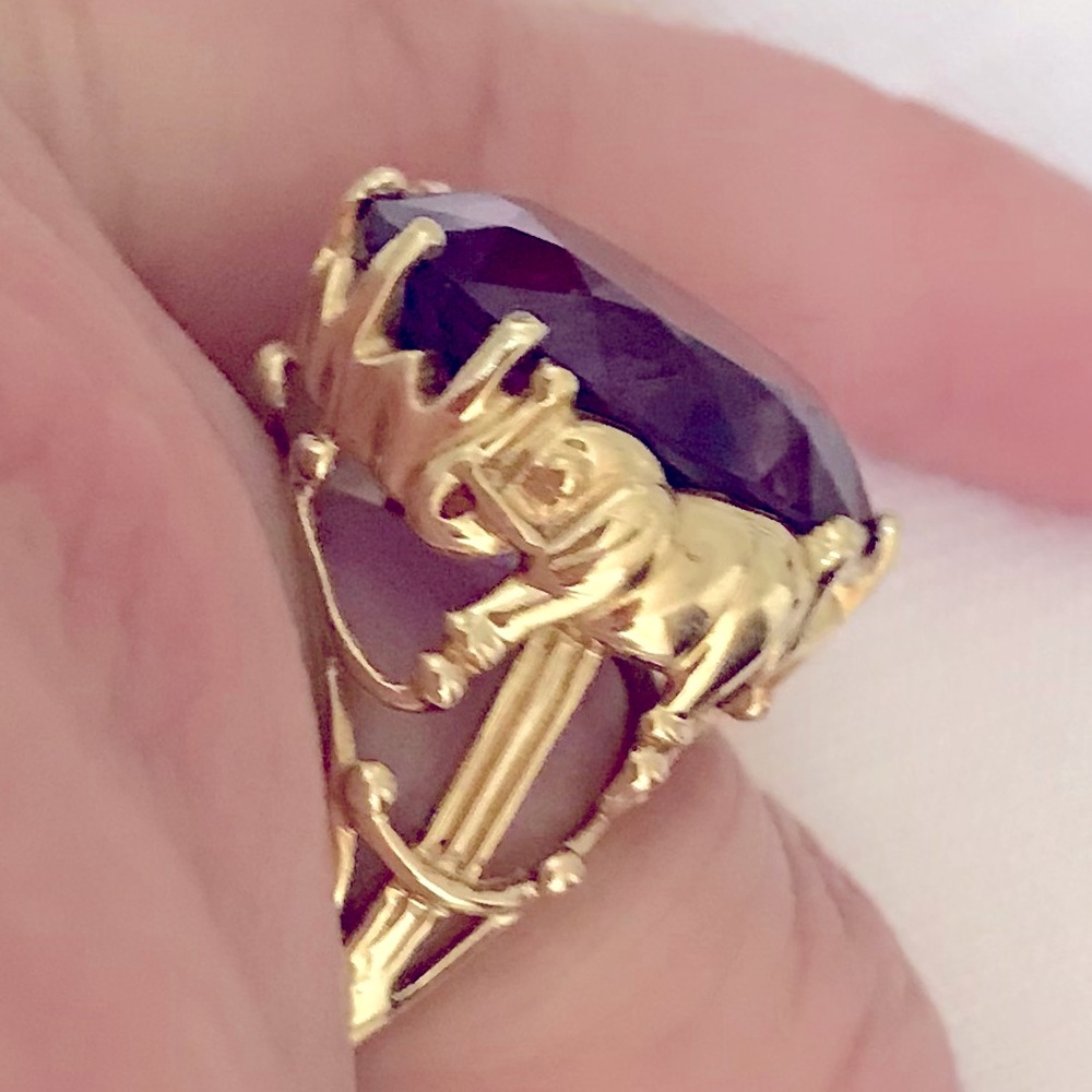 Temporary Sale Amethyst and Gold Ring Size 7